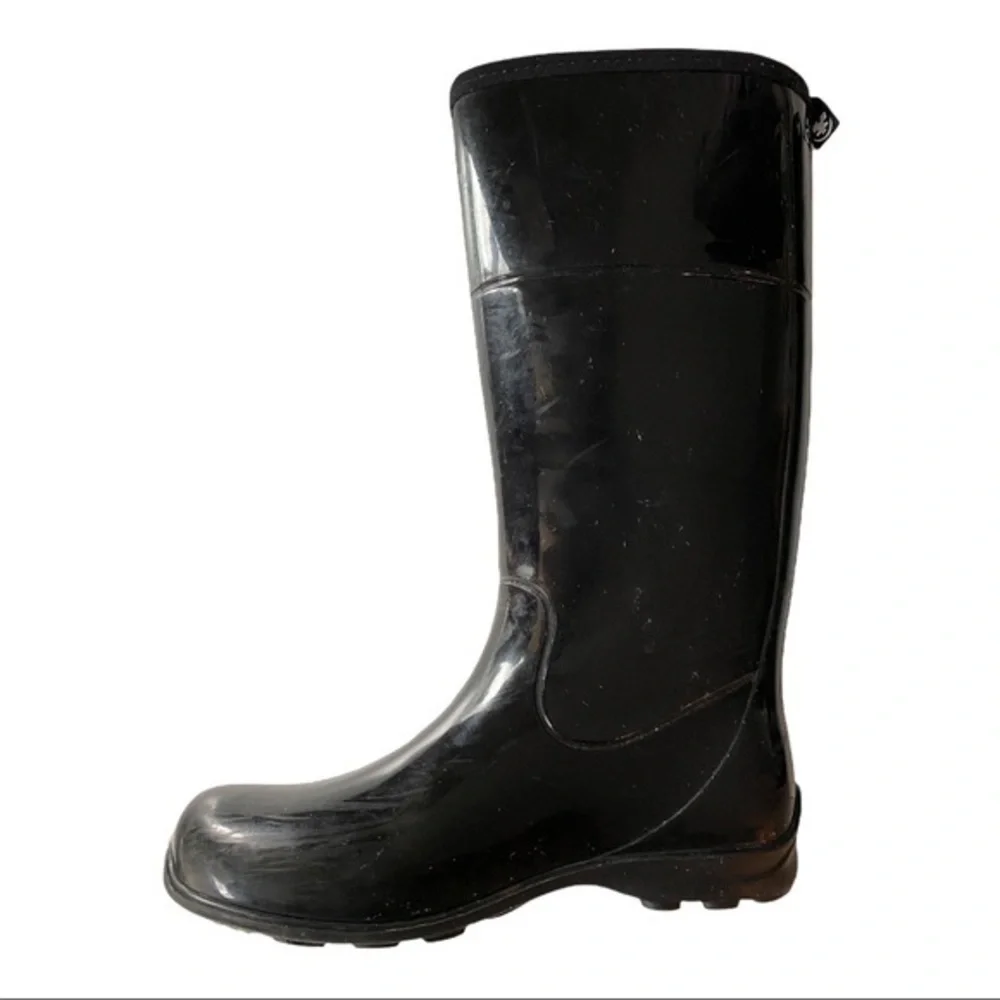 Kamik Womens Glossy Black Rain Boots - Size 6
